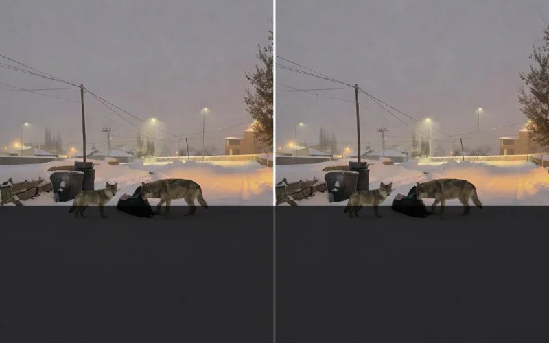 Diyadin’de kurtlar mahalle arasına indi