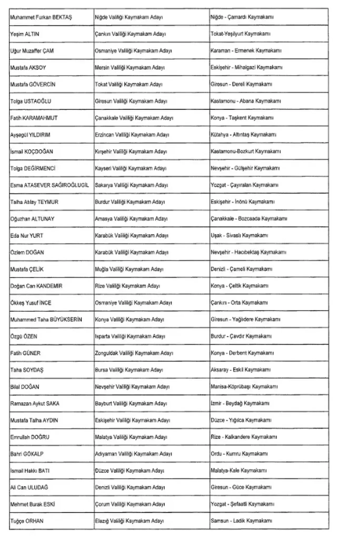 Tam Liste, Valiler ve kaymakamlar kararnamesi yayımlandı