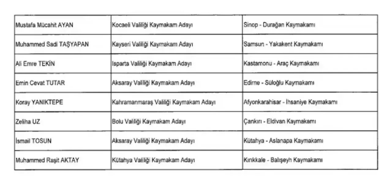 Tam Liste, Valiler ve kaymakamlar kararnamesi yayımlandı
